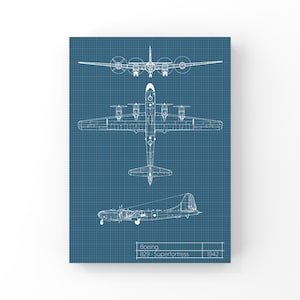 Boeing B29 Wall Art, B29 Superfortress Poster, B29 Bomber Aircraft Blueprint, SVG Graphic Print, Wall Art, Poster, Printable (Download)