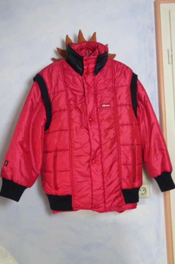 Raspberry Red Vibrant Puffer Ellesse Ski Jacket p… - image 4