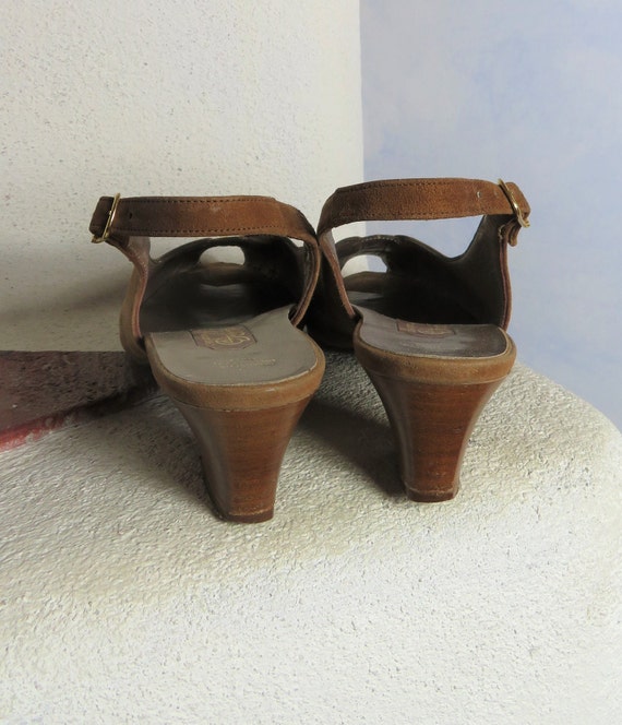 Vintage open toe suede shoes EU 40/UK 6.5/US 8.5 … - image 6