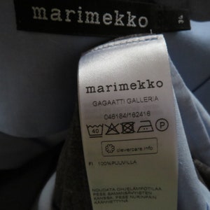 Vintage MARIMEKKO Shirt Size XS/S Gagaatti Galleria Blouse without Buttons Shirt Light Blue Black Striped Block Print Blouse Finnish Stripes image 4