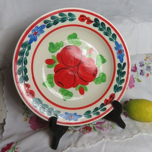 1x antique Hungarian ceramic plate traditional hand-painted bowl bowl old traditional folk plate 1930 farmer&#39;s plate handmade