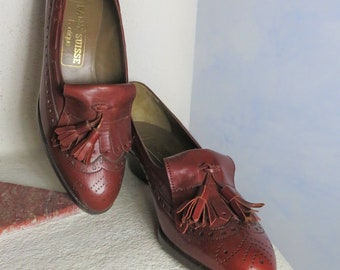 Deadstock Bally Suisse Tassel Loafers Mid Tan Rough Slip Ons 100% Leather Budapester Oxford EU 37, UK 4, Us 6 comfortable italian shoe