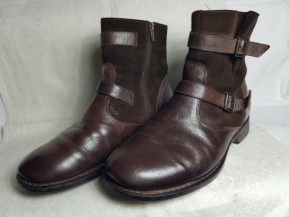 VINTAGE MENS LEATHER & SHEARLING LINED BOOTS Men main image 4