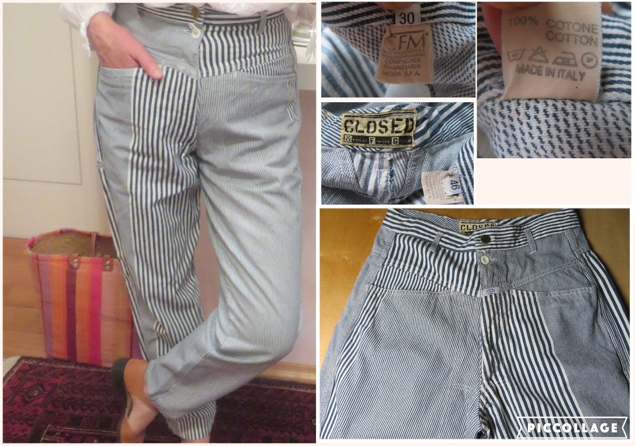 【Marithe + Francois Girbaud】W HALF COTTON PANTS 1980s Marithe Francois Girbaud x Closed Paneled Denim Pants