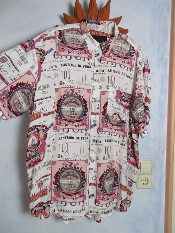 Linea Uomo silky viscose shirt size 2XL/6 Cuban Ru