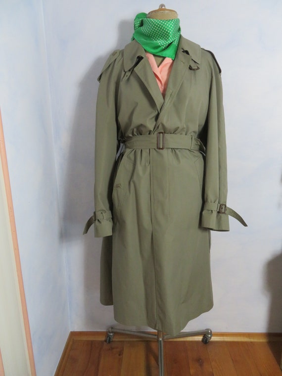 Vintage gender neutral trench coat mens size L ov… - image 9