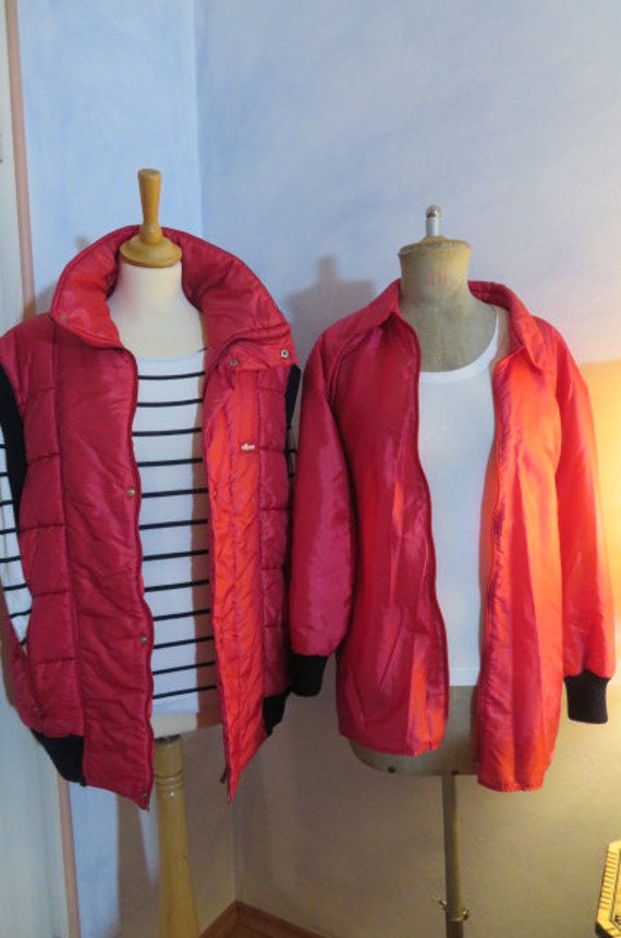 Raspberry Red Vibrant Puffer Ellesse Ski Jacket p… - image 1