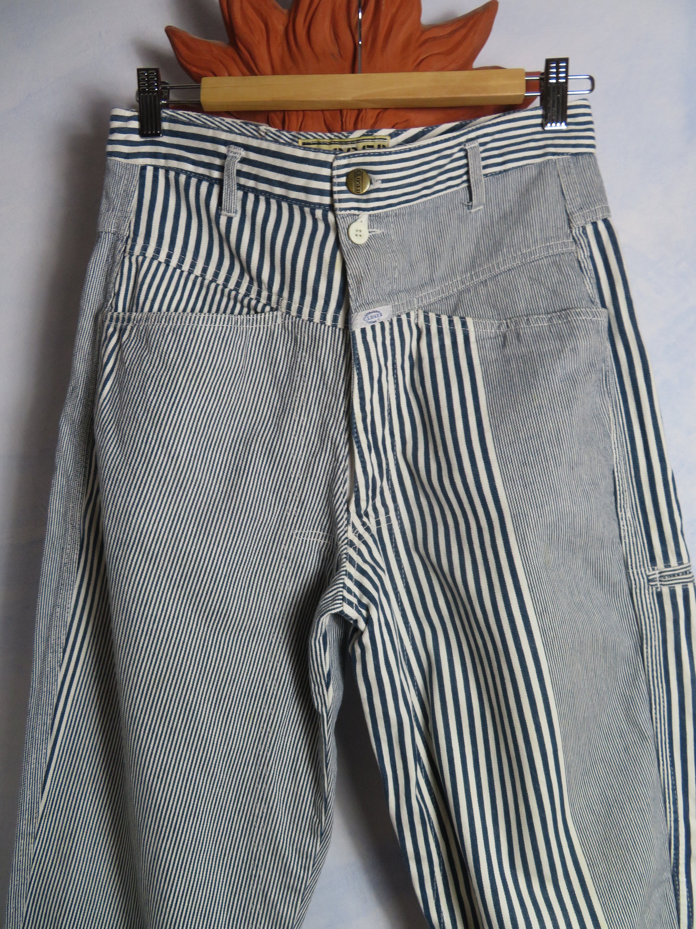 Marithe Francoise Girbaud X Closed Jeans Pants Size It 46/meter/30 Inch  Blue White Stripes Denim Jeans High Waist Mom Dad Carrot Jeans 90s 