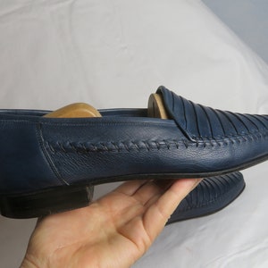 Lorenzo Banfi Italian Handmade Leather Shoes Soft Mid Blue Slip Ons EU 45.5/UK 11/Us 11.5 Oxfords Derby Mens all Leather Slippers