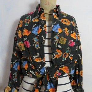 Slouchy Cotton Twill Shirt Luxury Accessoires Size Medium Luxury Print Shirt 100% cotton Blouse rare Packard German Overshirt Vintage 90er