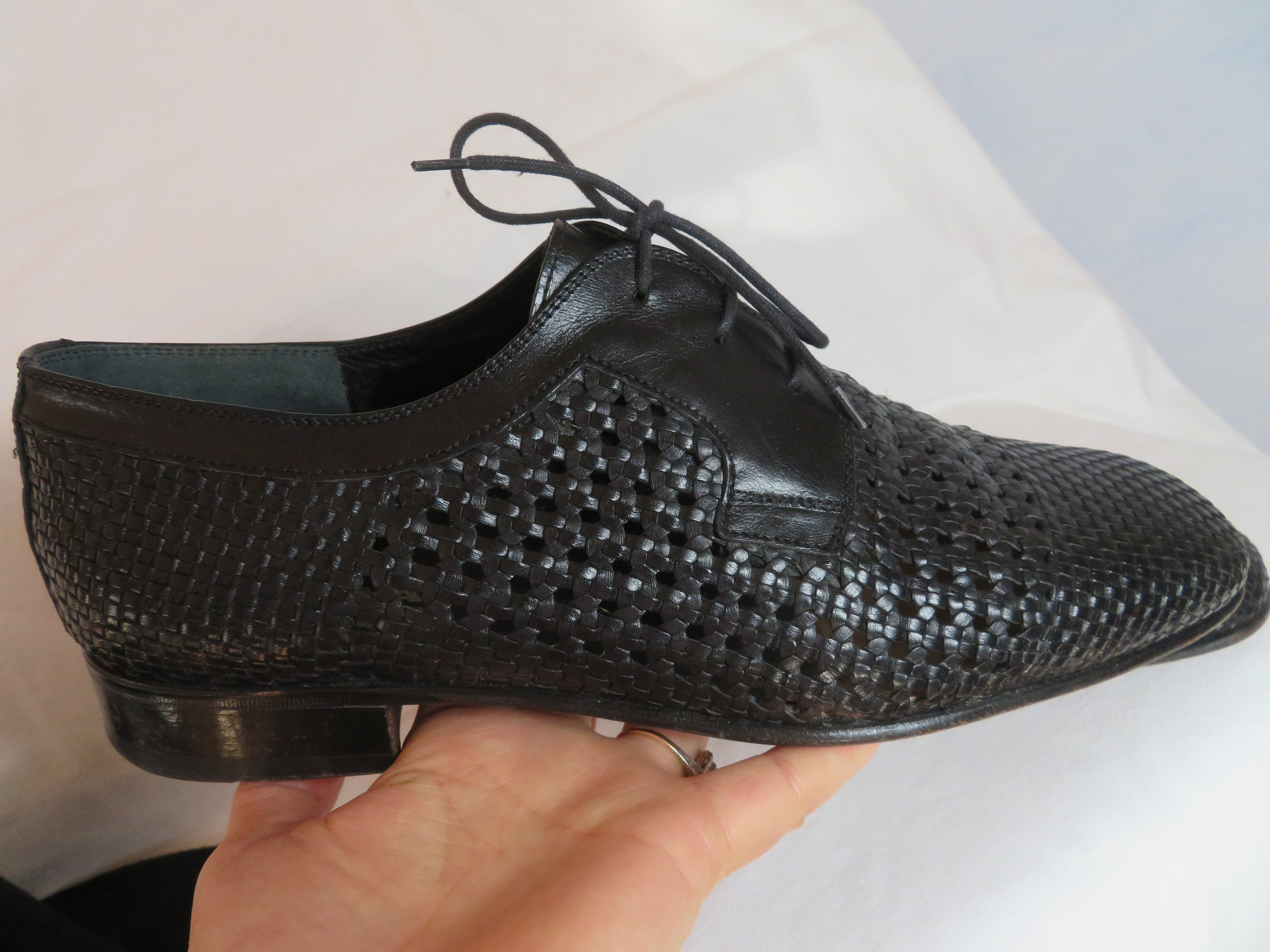 BRUNATE Woven Lace up Shoes 100% All Leather Made in Italy  display picture 1