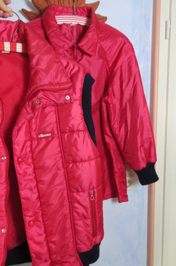 Raspberry Red Vibrant Puffer Ellesse Ski Jacket p… - image 3