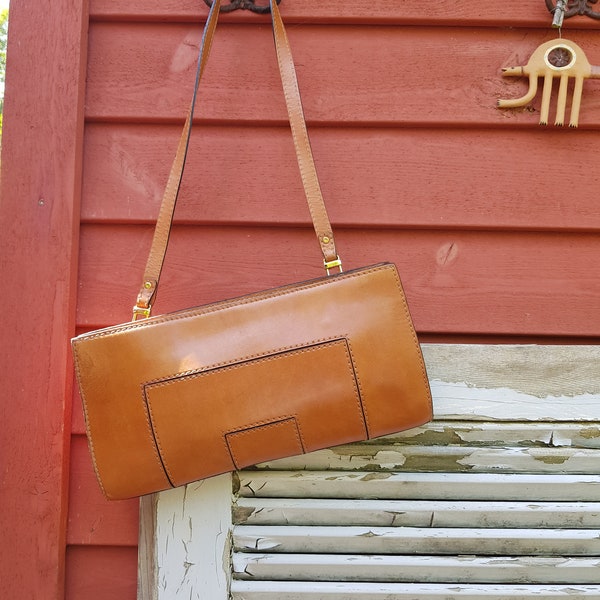 70s Baguette Leather Bag IGOR-STYLE Shoulder Handbag Purse Smooth Leather Rectangle Shoulder Bag Germany