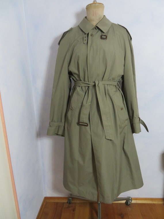 Vintage gender neutral trench coat mens size L ov… - image 3