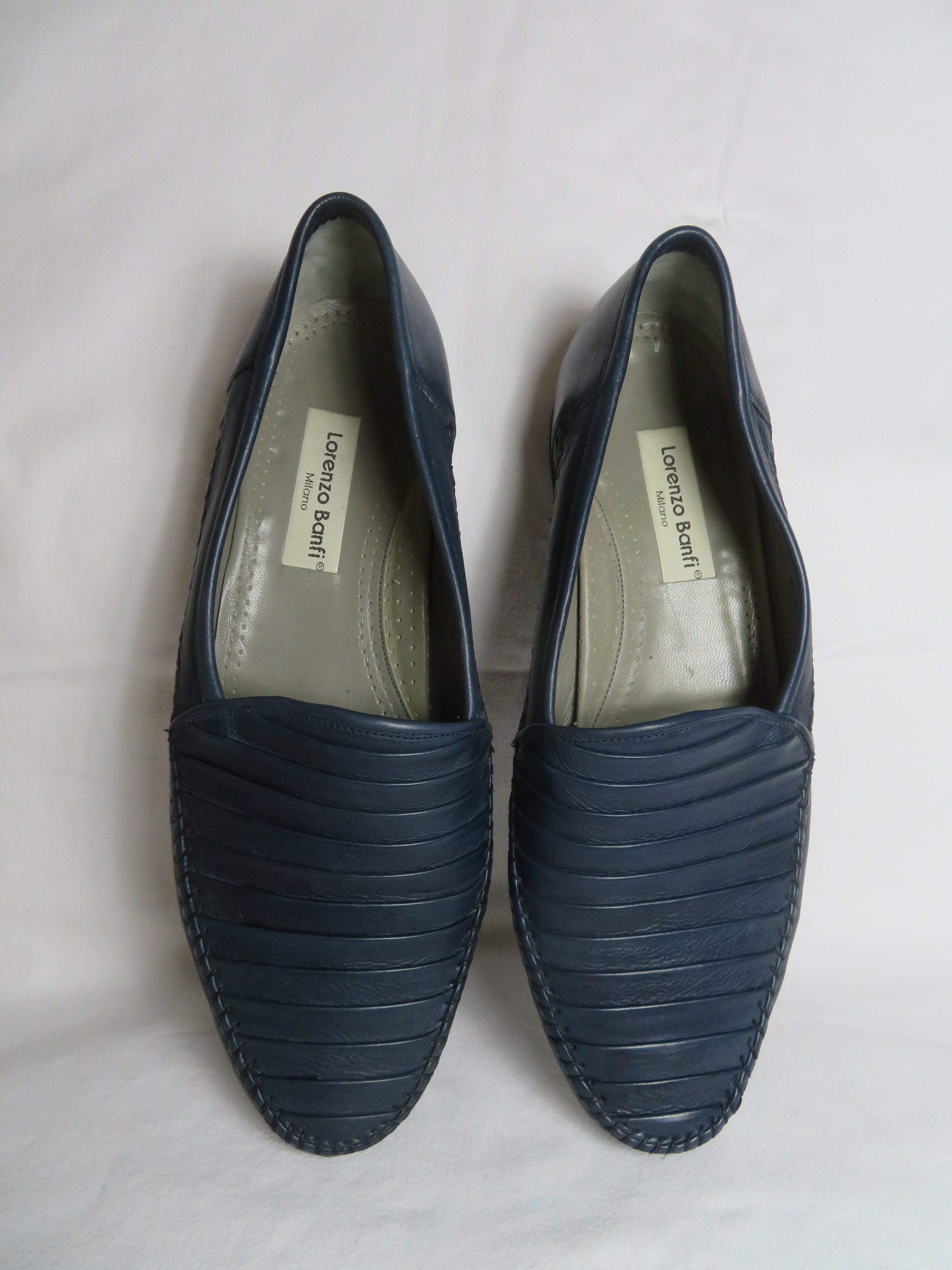 Lorenzo Banfi Italian Handmade Leather Shoes Soft Mid Blue