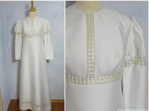 Ivory Puff Sleeve Bridal Dress from German Kleeme… - image 1