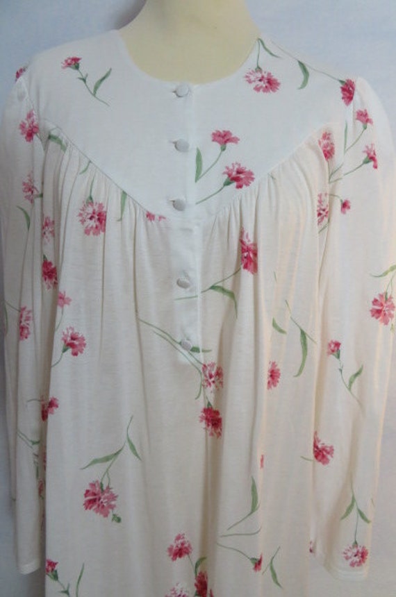 Vintage Fürstenberg night dress Size L Floral pin… - image 7