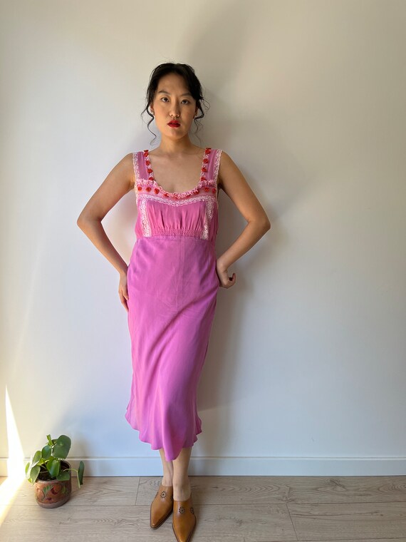 Vintage Barbie hot pink Lace Liquid Silk Chiffon … - image 8