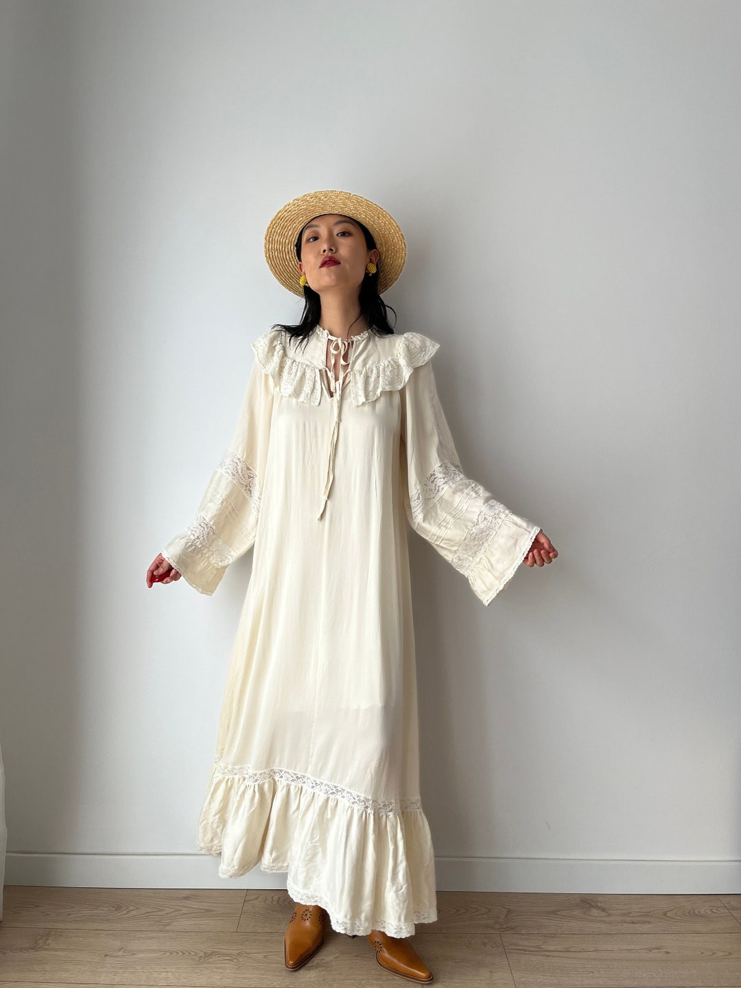 Kat Ss Long Dress Antique White