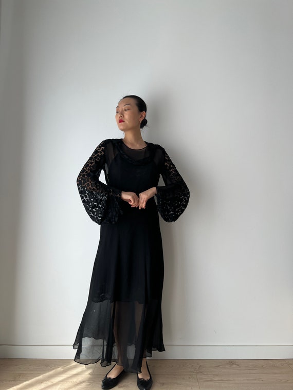 black dress sheer panels Nensi Dojaka sheer-panels Mini Dress | Black