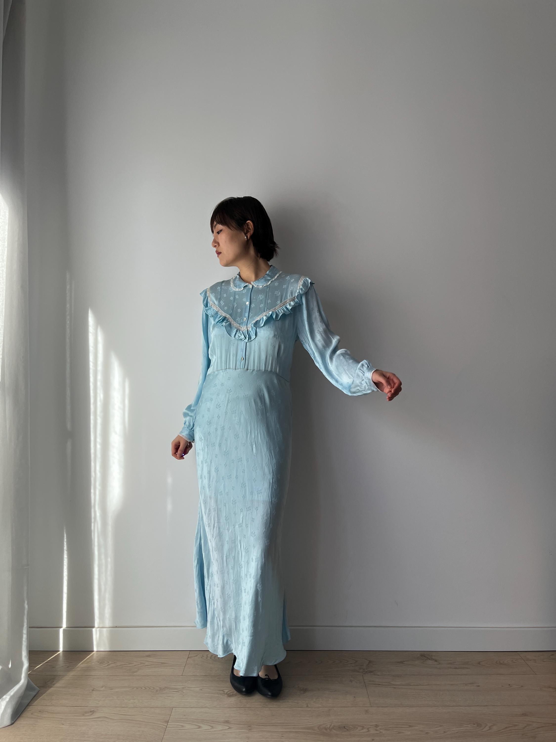 1930年代フランスヴィンテージ シルクのスリップドレス Atelier Ninon 