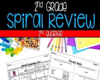 Repaso en espiral de ELA de 2.º grado: Hojas de trabajo de lengua y literatura