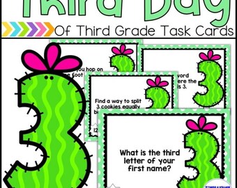 Tarjetas de tareas del día del 3.er grado: Actividades del 3 de marzo