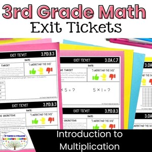 Avslutningsbiljetter för matematik, multiplikation, årskurs 3 (digital nedladdning)
