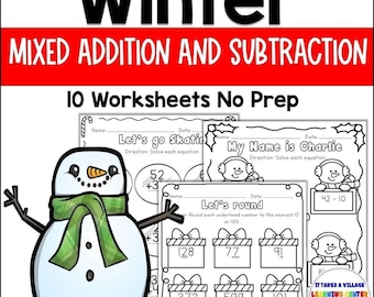 Christmas Math Worksheets: Addition & Subtraction Practice (PDF)