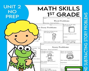 Fogli di lavoro per problemi di matematica IM Grado 1™ per bambini Fogli di attività Fogli di lavoro per addizioni e sottrazioni