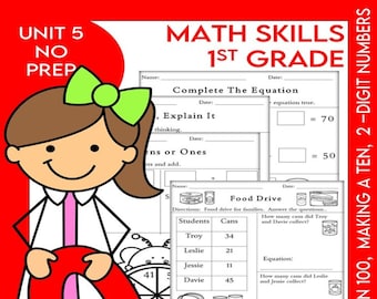 Illustrative Math Unit 5 | 2 - Digit Numbers - Answer Key Included - Extra Practice Worksheets