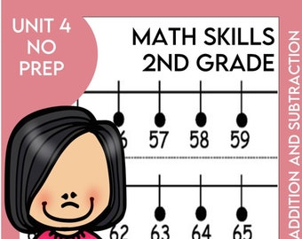 IM Grade 2 Math™ Hojas de trabajo imprimibles de suma y resta de rectas numéricas Actividades de matemáticas Hoja de trabajo de matemáticas de segundo grado Tarea