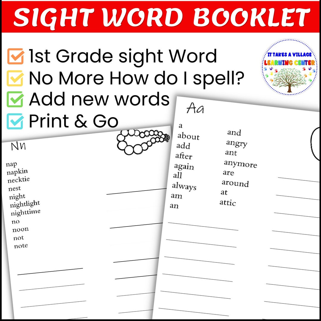 Sight Words Printable First Grade Worksheets First Grade Sight Words - Etsy