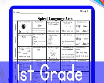 1st Grade Language Arts Bell Ringers Printable Worksheets for Kids Activity Sheets Printable Worksheets for Learning and School First Grade