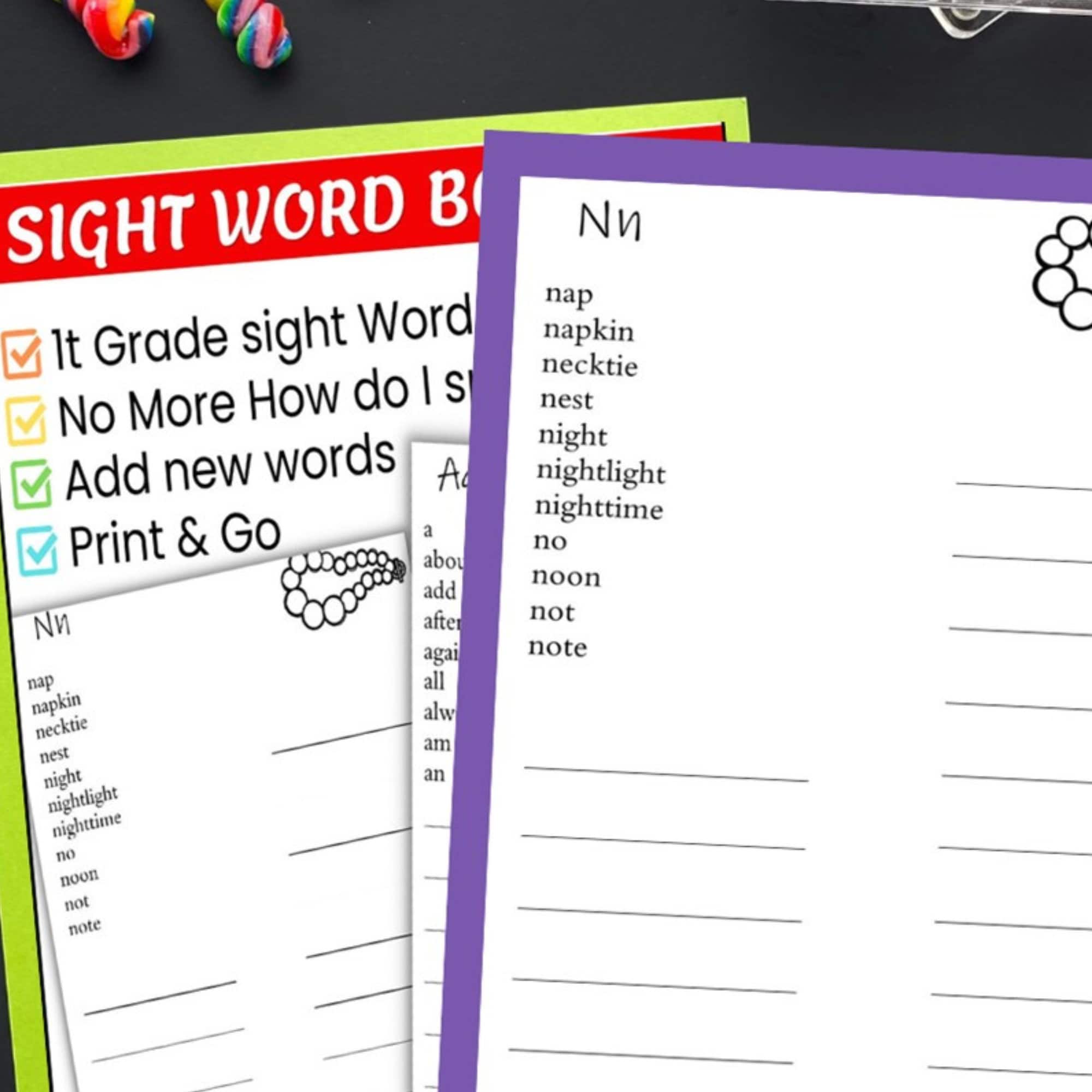 Sight Words Printable First Grade Worksheets First Grade Sight Words - Etsy