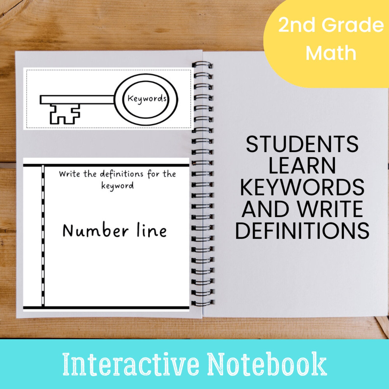 2nd Grade Math Number Line Worksheets: Interactive Notebook (printable ...