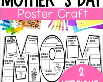 Actividad para el Día de la Madre / Manualidad "Todo sobre mi mamá" / Cuestionario para mamá / Regalo para mamá de parte de su hijo/a / Manualidad de recortar y pegar para niños