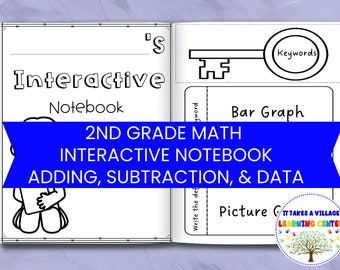 2nd Grade Math Skills with Interactive Notebook: Addition, Subtraction, Student Worksheets, Data Interpretation, and Fun Activities!