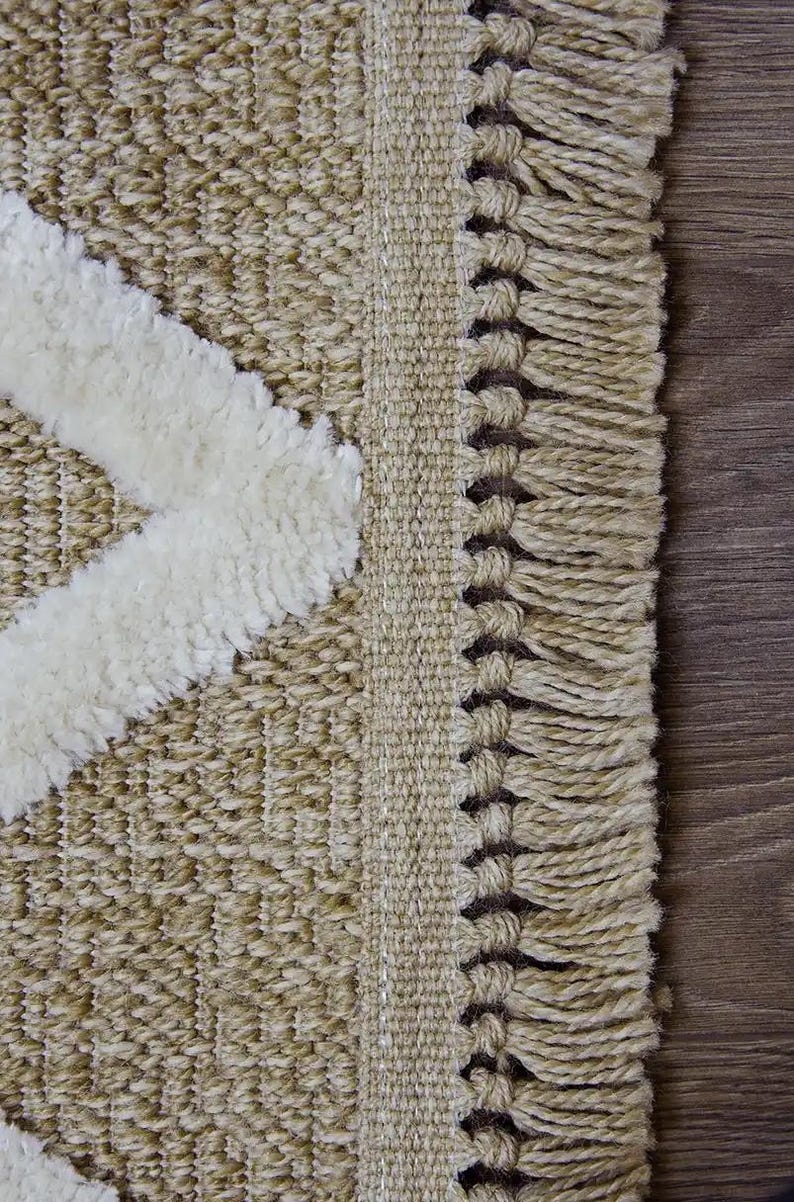 NEW Jute Cool Scandinavian Rugs Runner for Hallway Stair Kitchen, Milky