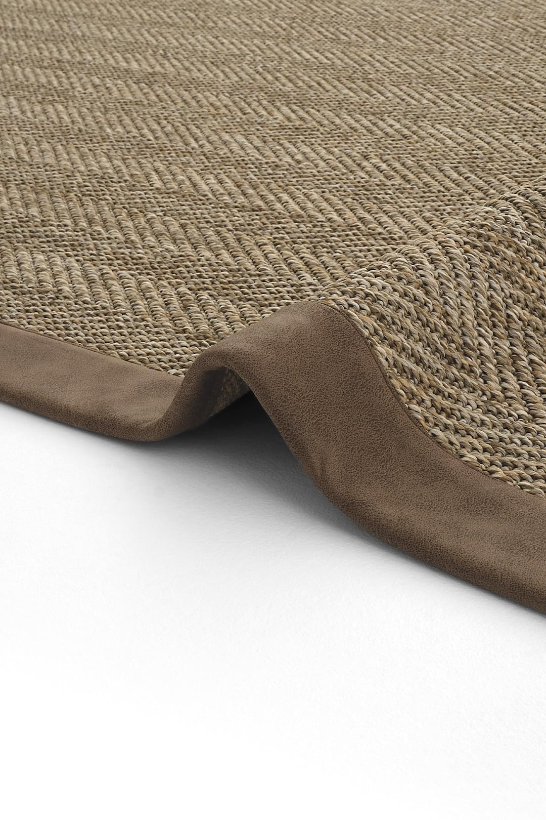 Custom Jute Sisal Look Rug: Bordered Brown Herringbone Stair Runner - Etsy