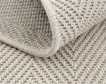Custom Size Sisal Jute Rug – Herringbone Cream Runner for Hallway, Kitchen, Stair – Ecru Home Decor Cool Rugs