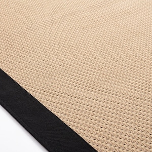 Custom Size Beige Jute Rug Runner for Corridor Kitchen and Stair, Sisal Look Cool Rugs - Multi Border Color Option