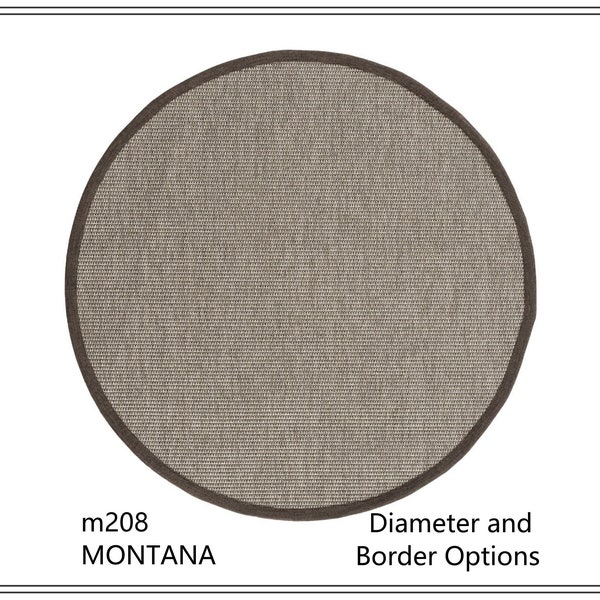 Round Sisal Custom Size Gray Rug, Circle - Circular Carpet