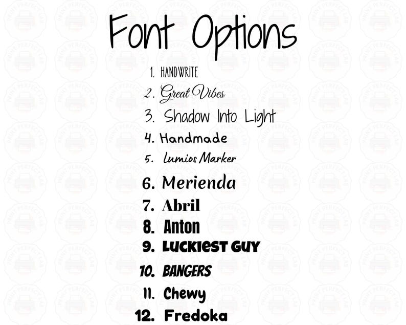 Custom mug font options