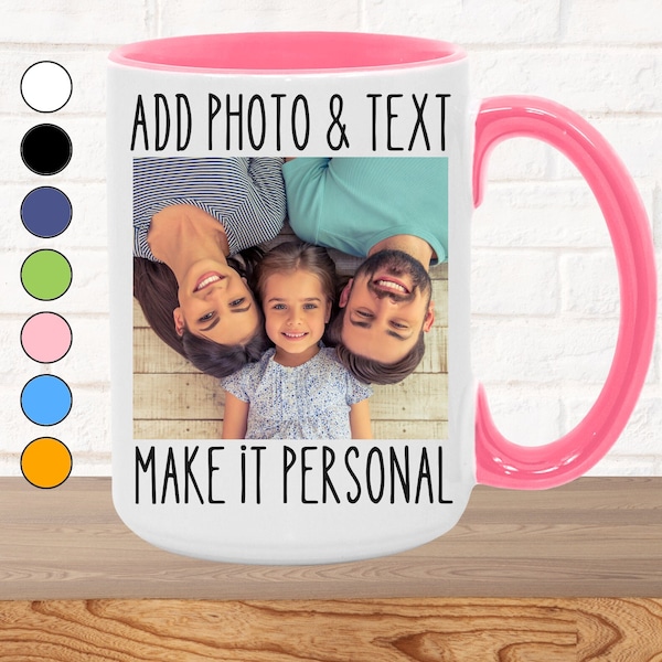 Personalized Coffee Mug Custom Mug Personalised Cup Custom Photo Mug Personalized Gifts Gift for Her Personalized Mug with Picture Pink Mug