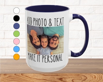 tasse de café faite sur commande de texte de photo de Zazzle.be Liste d'envies Vous avez des idées ? Personnalisé | Céramique marine 11 oz et 15 oz