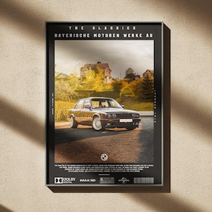 Classic BMW E30 Poster | BMW Car Art | Car Enthusiast Wall Art | A4 | Digital Print | Gift