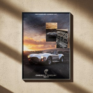 Shelby Cobra Poster | Shelby Car Art | Car Enthusiast Wall Art | A4 | Digital Print | Gift