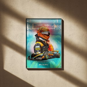 F1 Lando Norris Poster | F1 Mclaren Car Art | Car Enthusiast Wall Art | A4 | Digital Print | Gift