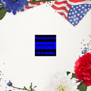 POLICE SUPPORT DECAL | Line Vinyl Sticker | Water Bottle Sticker | Laptop Decal | Thin Blue Line Handmade Police Pride Sticker